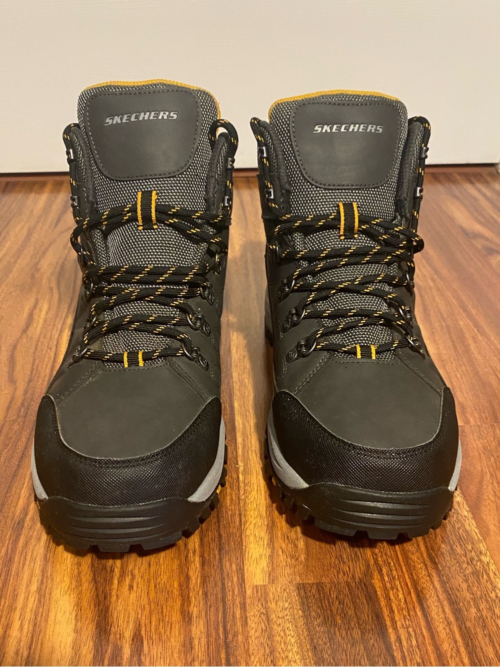 Skechers Men's Black and Yellow Trail Boots